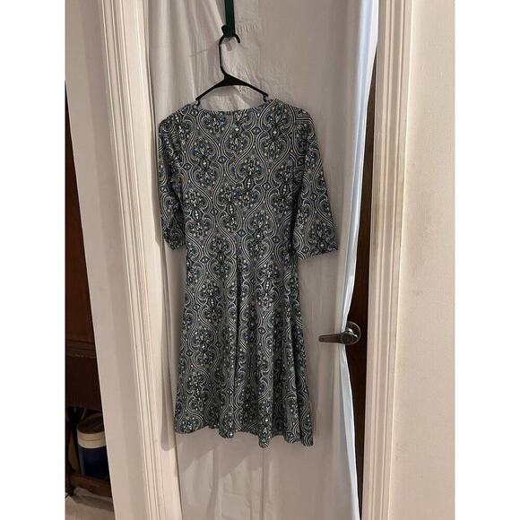 Prana Blue Green Paisley Nadia Verda Dress Size S Surplice Front Faux Wrap - Picture 6 of 6
